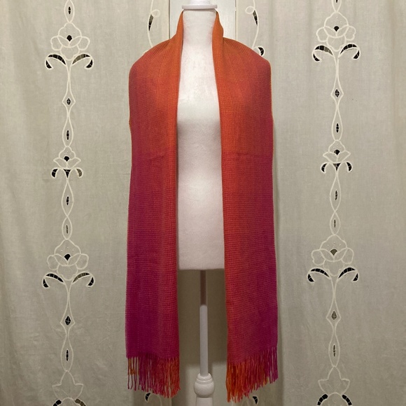 Gorgeous Baby Alpaca Wrap, Made in Peru, Pink and Orange, Rare - Picture 10 of 16